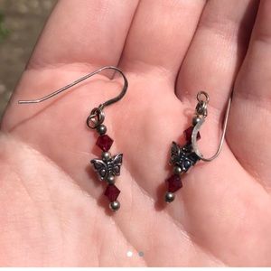 Butterfly dangling earrings